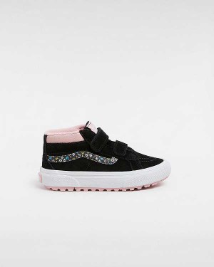 Kids' Vans MTE Sk8-Mid Reissue Hook and Loop (4-8 years) Sneakers Black / Pink Malaysia | VN3207985