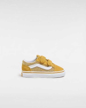 Kids' Vans Old Skool Glitter (1-4 Years) Sneakers Gold Malaysia | VN3642850