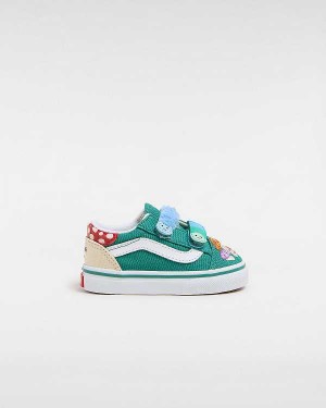 Kids' Vans Old Skool Hook And Loop (1-4 Years) Sneakers Green Malaysia | VN1205396