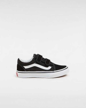 Kids' Vans Old Skool Hook And Loop (4-8 Years) Sneakers Black Malaysia | VN7109253