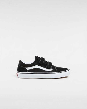 Kids' Vans Old Skool Hook And Loop (8-14+ years) Skate Shoes Black Malaysia | VN9120534