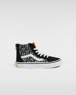 Kids' Vans Sk8-Hi Zip (4-8 Years) Skate Shoes Black Malaysia | VN7015293