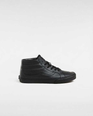 Kids' Vans Sk8-Mid Reissue (8-14 Years) Sneakers Black Malaysia | VN4796125