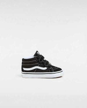 Kids' Vans Sk8-Mid Reissue Hook and Loop (1-4 Years) Sneakers Black Malaysia | VN8431675