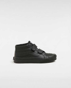Kids' Vans Sk8-Mid Reissue Hook and Loop (4-8 years) Sneakers Black Malaysia | VN9521304