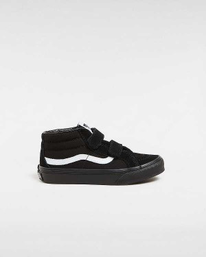 Kids' Vans Sk8-Mid Reissue Hook and Loop (4-8 years) Sneakers Black Malaysia | VN0471396