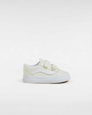 Kids' Vans UV Glitter Old Skool V (1-4 years) Skate Shoes White Malaysia | VN5642901