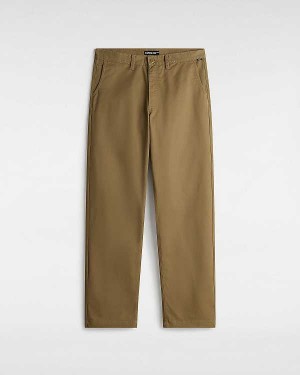 Men Vans Authentic Chino Loose Pants Brown Malaysia | VN8354601