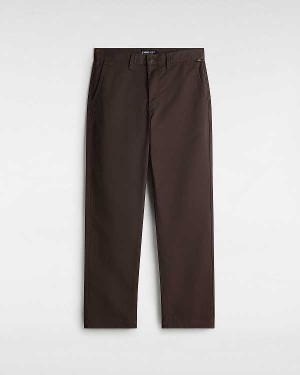 Men Vans Authentic Chino Relaxed Pants Brown Malaysia | VN4350986
