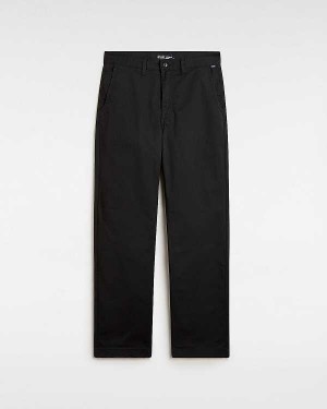 Men Vans Authentic Chino Relaxed Pants Black Malaysia | VN0519643
