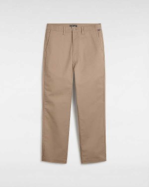 Men Vans Authentic Chino Relaxed Pants Beige Malaysia | VN5876019