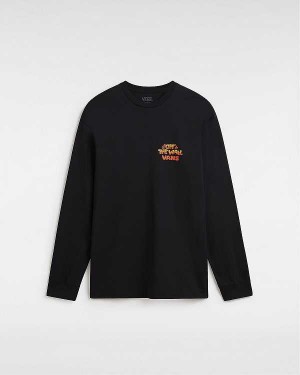 Men Vans Bouya Long Sleeve T Shirts Black Malaysia | VN8921603