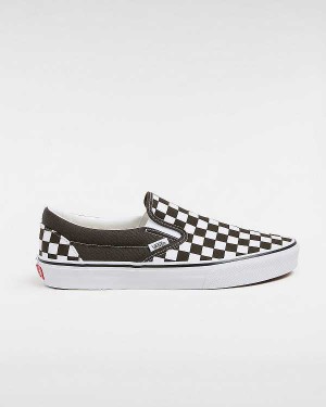 Men Vans Classic Checkerboard Slip On Shoes Brown Malaysia | VN2895760