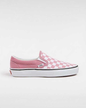 Men Vans Classic Checkerboard Slip On Shoes Pink Malaysia | VN5369104