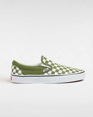 Men Vans Classic Checkerboard Slip On Shoes Green Malaysia | VN4389072