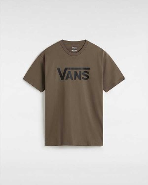 Men Vans Classic T Shirts Brown Malaysia | VN7932156