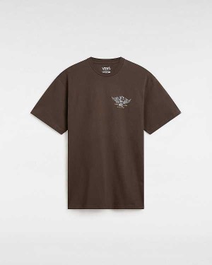 Men Vans Club House T Shirts Brown Malaysia | VN9273148