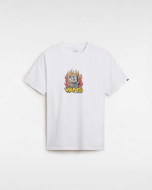 Men Vans Digital Repair T Shirts White Malaysia | VN4726195