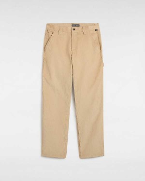 Men Vans Drill Chore Carpenter Relaxed Pants Beige Malaysia | VN6312045