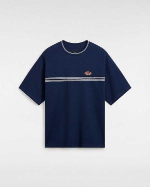 Men Vans Galen Knit T Shirts Blue Malaysia | VN6821059