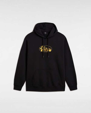 Men Vans Global Line Loose Hoodie Black Malaysia | VN6087134