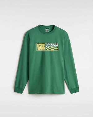 Men Vans Hi Stretch Long Sleeve T Shirts Green Malaysia | VN0847253