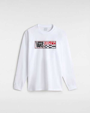 Men Vans Hi Stretch Long Sleeve T Shirts White Malaysia | VN8147506