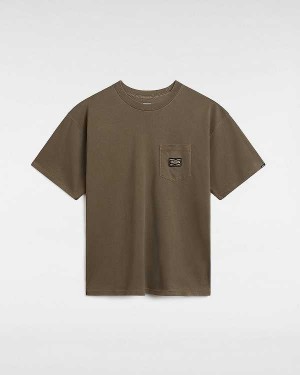 Men Vans Hyper Patch Pocket T Shirts Brown Malaysia | VN8596042