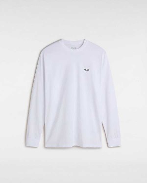 Men Vans Left Chest Hit Long Sleeve T Shirts White Malaysia | VN7025163
