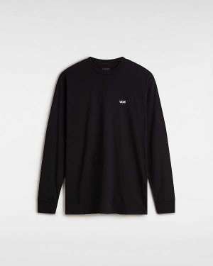 Men Vans Left Chest Hit Long Sleeve T Shirts Black Malaysia | VN1658402