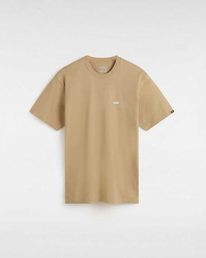 Men Vans Left Chest Logo T Shirts Beige Malaysia | VN2394781