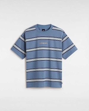 Men Vans Mesa Stripe T Shirts Blue Malaysia | VN3180762