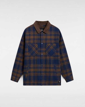 Men Vans Nelson Heavyweight Shacket Shirts Blue Malaysia | VN1957084