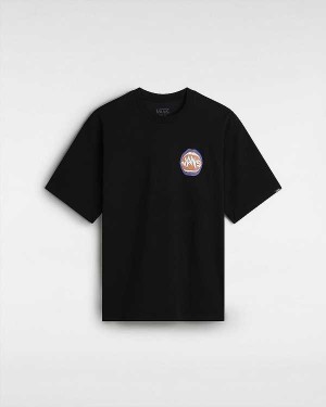 Men Vans Open Mouth Loose T Shirts Black Malaysia | VN2603457