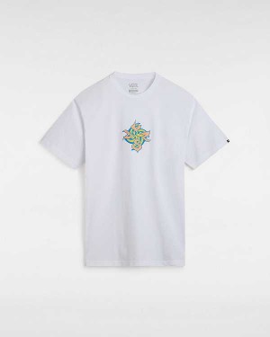 Men Vans Orbits T Shirts White Malaysia | VN8753910