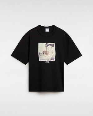 Men Vans Premium Broadway Short Sleeve T Shirts Black Malaysia | VN8634751