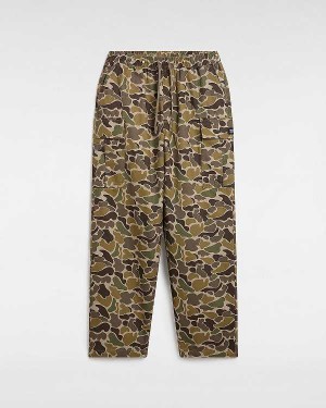 Men Vans Range Cargo Baggy Tapered Elastic Pants Brown Malaysia | VN3958267