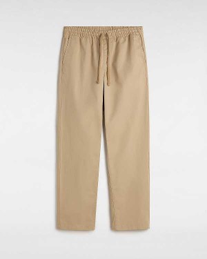 Men Vans Range Relaxed Elastic Pants Beige Malaysia | VN5903617