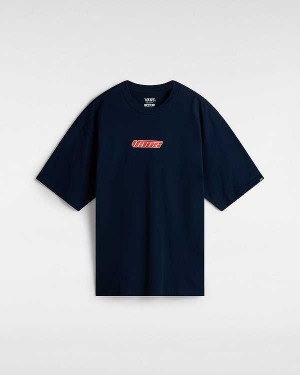 Men Vans Retro Hook and Loop T Shirts Blue Malaysia | VN9514207