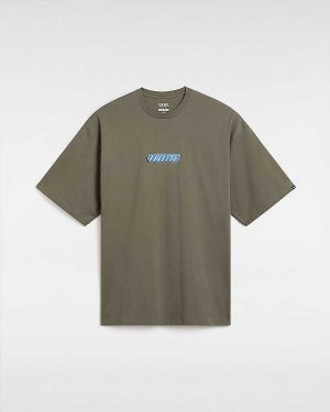Men Vans Retro Hook and Loop T Shirts Brown Malaysia | VN7235904
