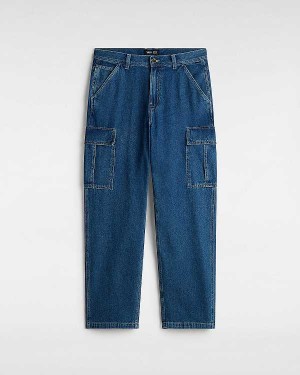 Men Vans Service Cargo Loose Pants Blue Malaysia | VN3754928