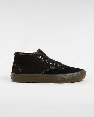 Men Vans Skate Authentic Mid Sneakers Black Malaysia | VN3762145