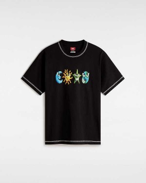 Men Vans Skate Clay T Shirts Black Malaysia | VN4856013