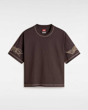 Men Vans Skate Mike Gigliotti Tribal T Shirts Brown Malaysia | VN0564283