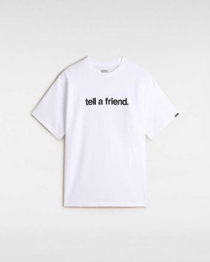 Men Vans Tell a Friend T Shirts White Malaysia | VN1954023