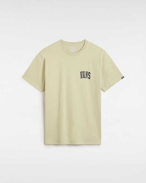 Men Vans Varsity T Shirts Beige Malaysia | VN3275164