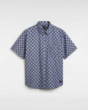 Men Vans Wade Checkerboard Shirts Blue Malaysia | VN1826947