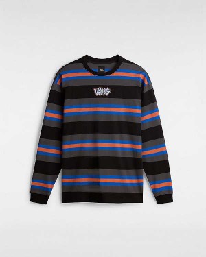 Men Vans Wilton Long Sleeve Knit Shirts Black Malaysia | VN2634708