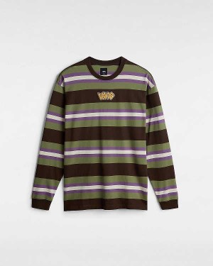 Men Vans Wilton Long Sleeve Knit T Shirts Green Malaysia | VN9265347