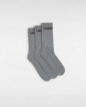 Unisex Vans Classic Crew (3 pairs) Socks Grey Malaysia | VN5130946